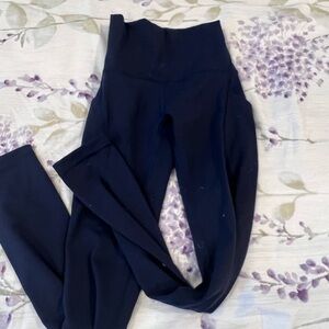 lululemon wunder train leggings size 0 navy with pockets 28”